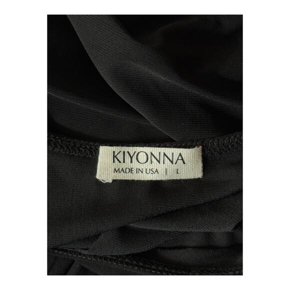 Kiyonna dress Whimsy Ruffled Midi Wrap black size Large L - Picture 5 of 7